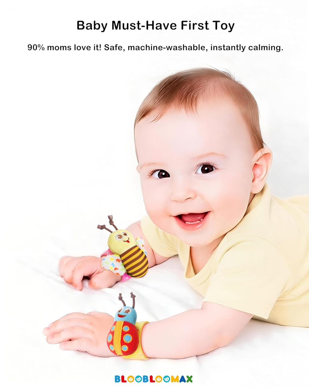 Baby Wrist Rattle Socks & Foot Finder Toy-Gift for 0-36M | Infant Essentials Wristband Hand & Feet Rattles | Sensory Toys for 0-3Years Newborn Boys and Girls as Shower Present
