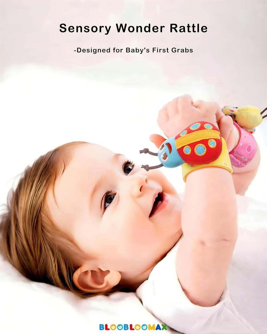 Baby Wrist Rattle Socks & Foot Finder Toy-Gift for 0-36M | Infant Essentials Wristband Hand & Feet Rattles | Sensory Toys for 0-3Years Newborn Boys and Girls as Shower Present