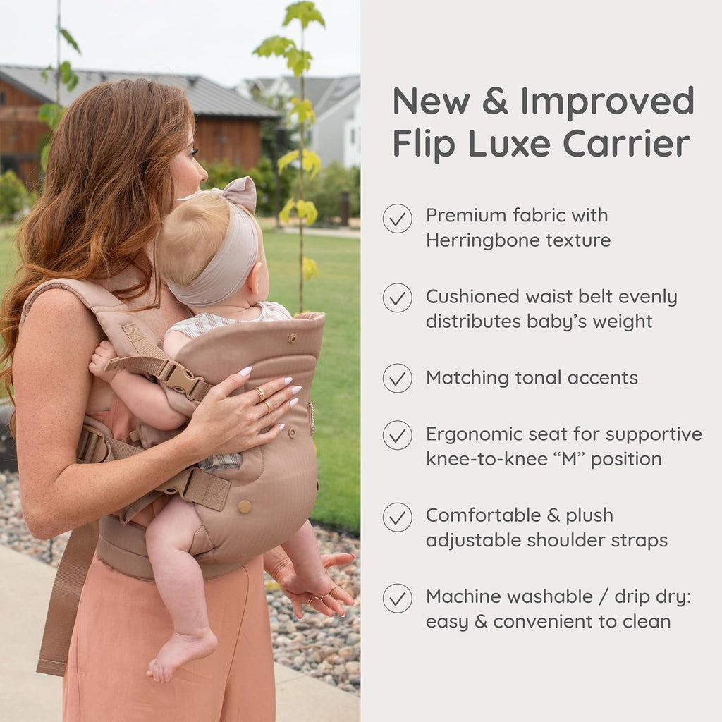 Flip Luxe 4-In-1 Baby Carrier Ergonomic 7-35 Lbs, Affogato