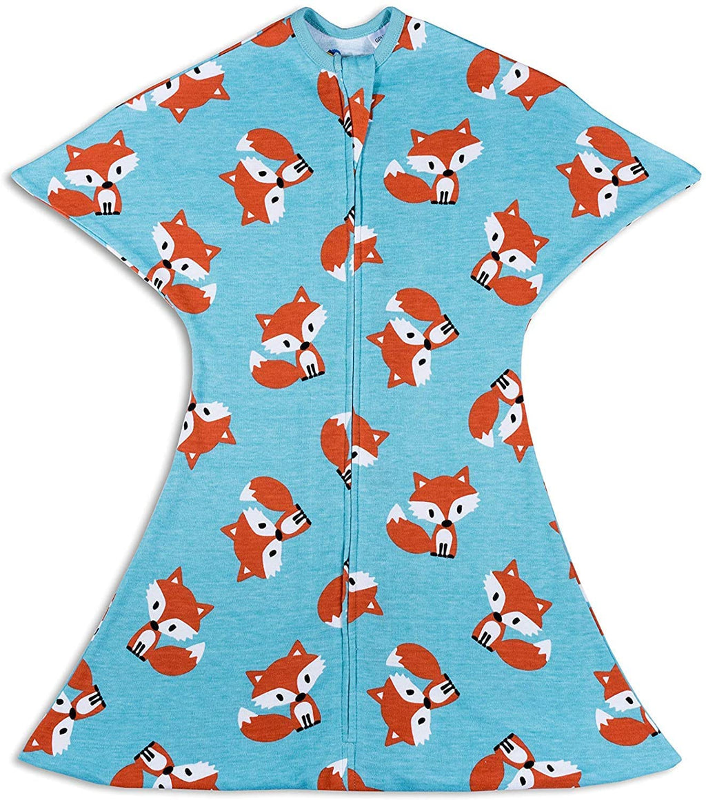 Zipadee-Zip Transition Swaddle - Cozy Baby Swaddle Blanket with Zipper Convenience - Roomy Wearable Blanket for Easy Diaper Changes - Friendly Fox, Small (4-8 Month)