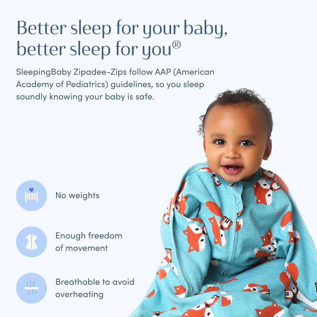Zipadee-Zip Transition Swaddle - Cozy Baby Swaddle Blanket with Zipper Convenience - Roomy Wearable Blanket for Easy Diaper Changes - Friendly Fox, Small (4-8 Month)