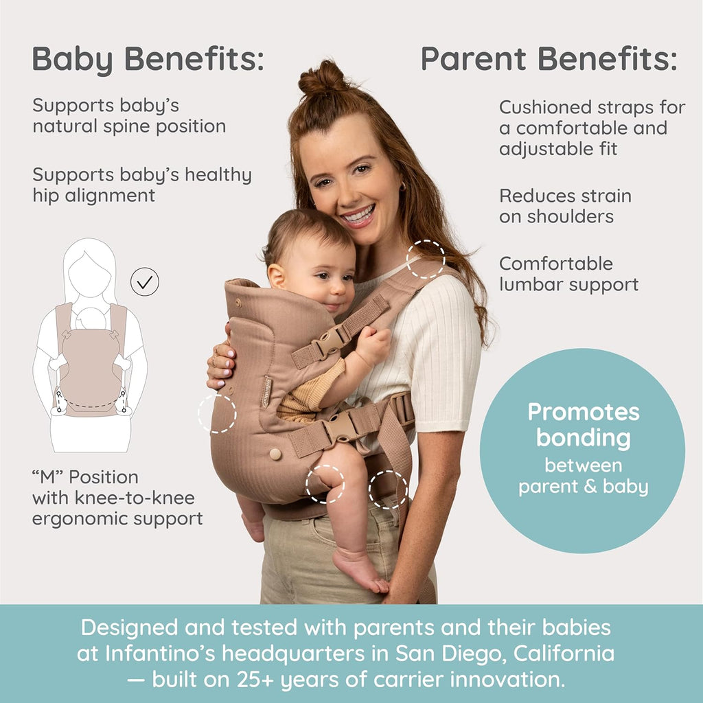Flip Luxe 4-In-1 Baby Carrier Ergonomic 7-35 Lbs, Affogato