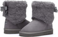 Girls Toddler Little Kid Warm Fur Winter Ankle Flat Snow Boot(8 Toddler, Fur Grey)